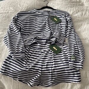 Daily Drills Navy and White Striped Set